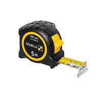 STABILA Cinta métrica BM 300, 5 m, cinta métrica de doble cara, carcasa de PC/ABS irrompible, gancho Spikes, clip para cinturón, precisión MID
