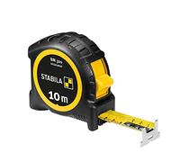 STABILA Cinta métrica BM 300 de 10 m con escala de 1000 de doble cara, carcasa irrompible de PC/ABS, gancho SpikES, clip para cinturón, precisión MID