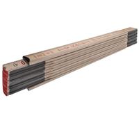 STABILA Metro plegable Type 507 N, 2 m, color natural, escala métrica, placas articuladas envolventes, barra de metro con láminas finas de madera altamente elástica