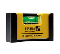 STABILA Mininivel espiritual magnético Pocket PRO con clip para cinturón, 7 cm, fuerte imán de tierras raras, 1 nivel horizontal, fabricado en Alemania, amarillo, 15 x 8 x 20 cm