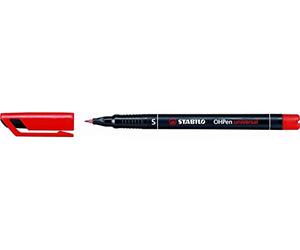 Stabilo 949349 - Rotulador permanente, 0.4 mm, color rojo