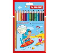 STABILO Aquacolor - Lápices de colores acuarela, 18 unidades, con 18 colores diferentes