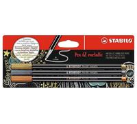 Stabilo Bolígrafo 68 Metálico, Oro, Plateado Y Cobre Paquete De 3 - B-53046-10