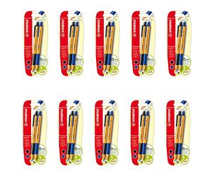 STABILO - Bolígrafo retráctil - pointball - 10x Pack de 2 - azul, negro