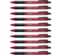 STABILO - Bolígrafo retráctil - pointball NatureCOLORS Wildflower - Color de cuerpo burdeós - Pack de 10 - tinta azul