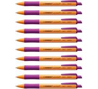 STABILO - Bolígrafo retráctil - pointball - Pack de 10 - lila