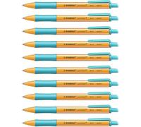 STABILO - Bolígrafo retráctil - pointball - Pack de 10 - turquesa