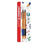 STABILO - Bolígrafo retráctil - pointball - Pack de 2 - azul, negro | 2er Pack, blau, schwarz