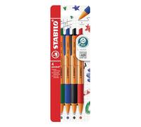 STABILO - bolígrafo retráctil - pointball | pack de 4, azul, negro, rojo, verde