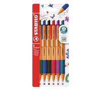 STABILO - Bolígrafo retráctil - pointball - Pack de 6 colores