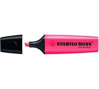 Stabilo Boss - Lote de 10 subrayadores de punta biselada, color rojo