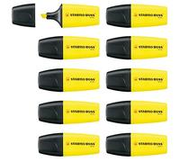 STABILO BOSS Mini Marcador fluorescente - Caja con 10 unidades - Color amarillo