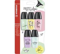 STABILO Boss Mini Pastel, Rotuladores fluorescentes, Colores Pastel, Pack de 5 colores