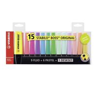 STABILO BOSS ORIGINAL marcador 15 pieza(s) Punta de cincel Multicolor