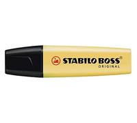 Stabilo Boss Original - Subrayadores pastel (punta biselada, 2-5 mm, 5 unidades), color amarillo pastel
