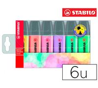 STABILO Boss Original Pastel marcador 6 pieza(s) Punta de cincel Lila, Menta, Melocotón, Rosa, Turquesa, Amarillo