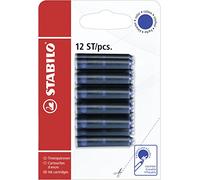 STABILO - cartuchos de tinta de recarga - Refill | pack de 12, borrable azul