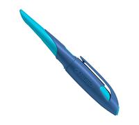 STABILO EASYbirdy - Pluma estilográfica ergonómica para zurdos con pluma para principiantes (punta única, incluye cartucho), color azul