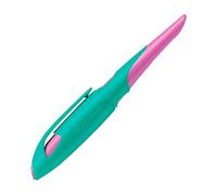 STABILO EASYbirdy - Pluma estilográfica escolar ergonómica para diestros con pluma principiante, color turquesa y rosa neón