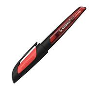 STABILO EASYbuddy - Pluma estilográfica escolar con punta estándar (tamaño mediano), color Color negro y coral.