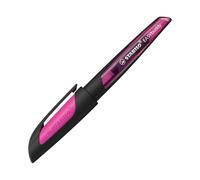 STABILO EASYbuddy - Pluma estilográfica escolar con punta estándar (tamaño mediano), color Negro y magenta.