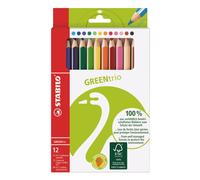 Stabilo GREENtrio pack de 12 lápices de colores con mina de 2,5 mm surtidos