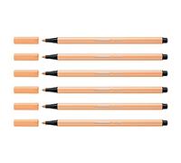 STABILO Juego de 6 bolígrafos de fieltro de dibujo pluma 68, color naranja claro
