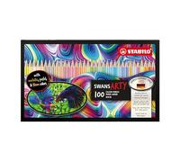 STABILO - Lápices de colores - swans - ARTY - Pack de 100 - Incluye 27 colores pastel, 4 neón y 9 colores metálicos