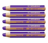 Stabilo lápices de colores woody 3 en 1 estuche de 5 violeta