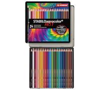 STABILO - lápiz de color acuarelable - STABILOaquacolor | ARTY, estuche de metal de 24