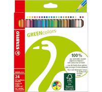 STABILO - Lápiz de color ecológico - GREENcolors - Estuche de 24-24 colores diferentes