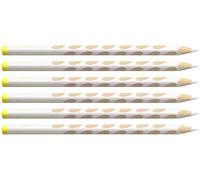 STABILO - Lápiz de color ergonómico EASYcolors - Modelo para zurdos - Caja con 6 unidades, color blanco