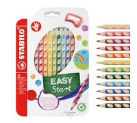 STABILO Lápices de color ergonómicos EASYcolors START Estuche 12 + 1 sacapuntas Para diestros