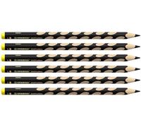 STABILO - lápiz de color ergonómico para zurdos - EASYcolors | pack de 6, negro