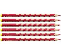 STABILO - Lápiz de color ergonómico para zurdos - EASYcolors - Pack de 6 - Rojo cereza