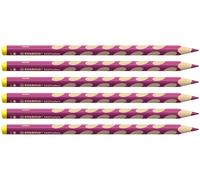 STABILO - Lápiz de color ergonómico para zurdos - EASYcolors - Pack de 6 - rojo-violeta