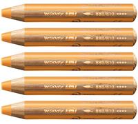 STABILO - Lápiz de color multitalento - woody 3 en 1 - Pack de 5 - oro