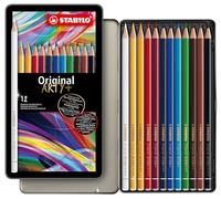 STABILO Lápiz de color Original – Estuche de metal ARTY+ – 12 colores