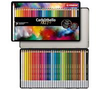 STABILO Lápiz de color tiza-pastel CarbOthello - Caja de metal con 36 colores