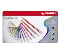 STABILO - Lápiz de color tiza-pastel - CarbOthello - Estuche metálico de 36 piezas - 36 colores diferentes