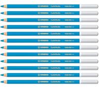 STABILO - Lápiz de color tiza-pastel - CarbOthello - Pack de 12 - azul cian | pack de 12, azul cian