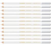 STABILO Lápiz de color tiza-pastel CarbOthello - Caja con 12 unidades - Color blanco titaneo