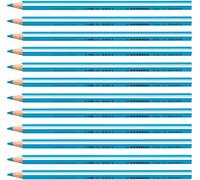 STABILO - Lápiz de color triangular grueso - Trio Thick - Pack de 12 - azul cielo