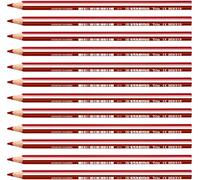 STABILO - Lápiz de color triangular grueso - Trio Thick - Pack de 12 - rojo cereza