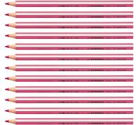 STABILO - Lápiz de color triangular grueso - Trio Thick - Pack de 12 - rosa