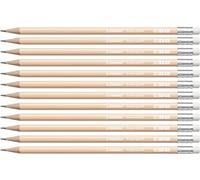 STABILO - lápiz de grafito con goma de borrar - Swano Pastel | pack de 12, albaricoque, grado de dureza HB