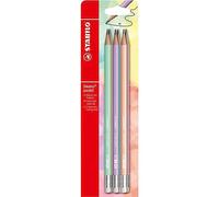 STABILO - lápiz de grafito con goma de borrar - Swano Pastel | pack de 6, grado de dureza HB