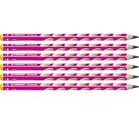 STABILO Lápiz de grafito ergonómico EASYgraph color rosa - Caja con 6 unidades - Para zurdos