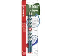 Stabilo, Lápiz de grafito ergonónimo STABILO EASYgraph Slim - Pack de 2 lápices color azul petrol - Modelo para diestros