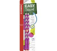 STABILO Lápiz de grafito EASYgraph ergonómico – Blíster 2 unidades, rosa, para diestros
